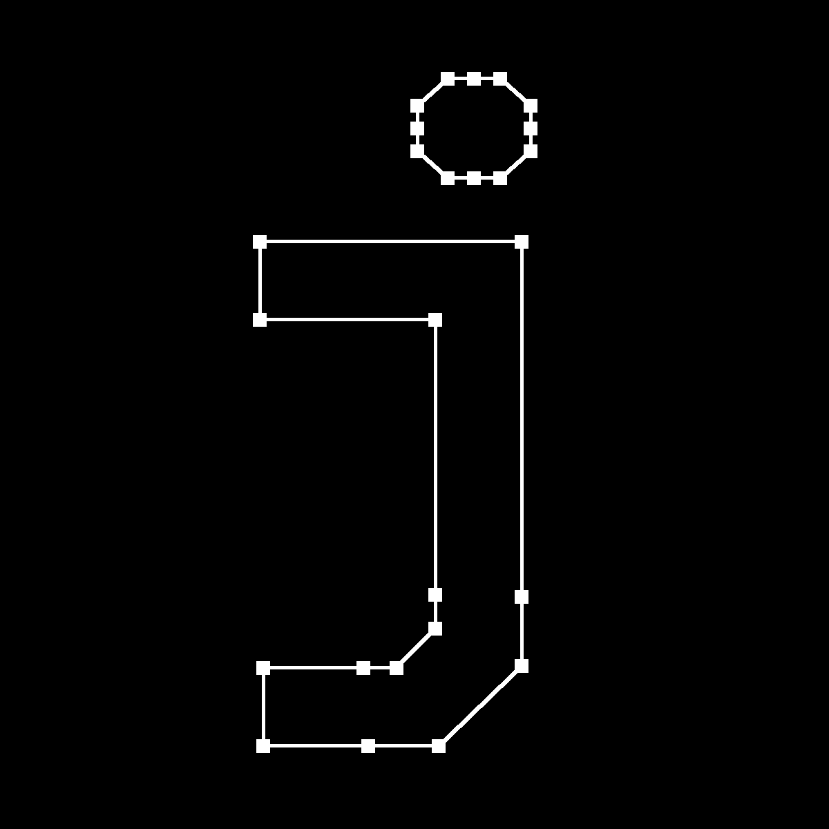 Correctly compound glyph "j"