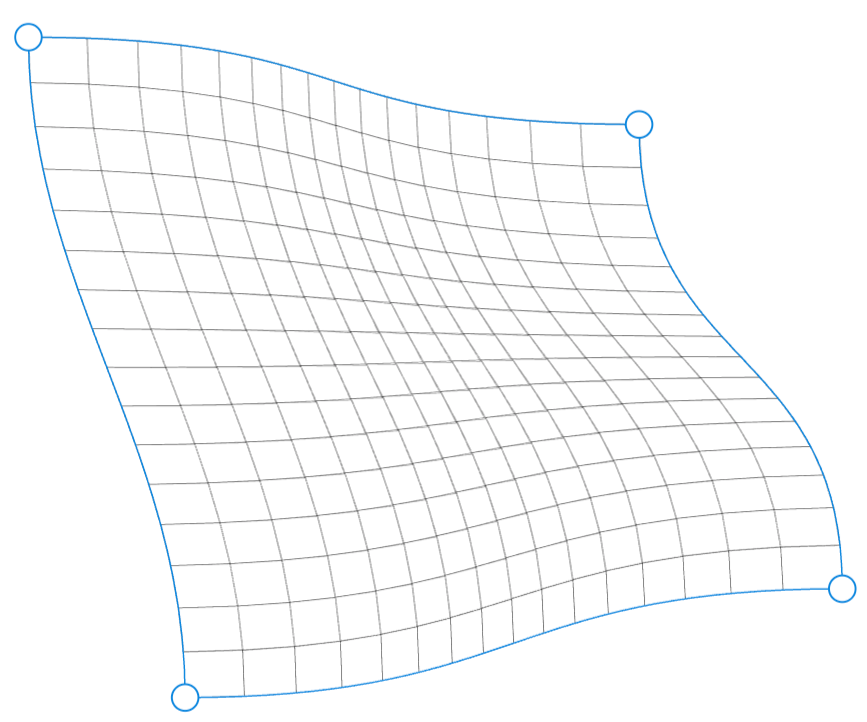 A Coons patch approximated with subdivided parallelograms